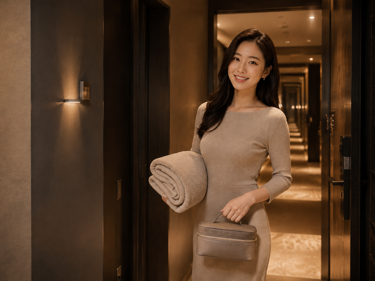 서울 서초구 방문 홈케어 일정을 준비하는 젊은 성인 한국 여성 관리사